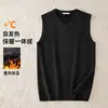 ¡Fleece Integrado Súper Cálido! Chaleco térmico grueso para hombre, con retención de calor y abrigador para otoño e invierno, sin mangas, cuello en V, para usar como capa interior