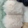 Em estoque Tecido de pelo de coelho listrado 10mm, veludo de coelho pelo de coelho pelúcia listrada tecido para brinquedo roupa boneca