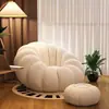 Sofá de Calabaza Sofá Perezoso Sofá Individual Estilo Crema Reclinable Dormir Habitación Ocio Sofá Balcón Ocio