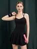Nuevo Vestido Deportivo con Almohadillas en el Pecho, Transpirable, Espalda Hermosa, Sexy, Secado Rápido, Vestido de Yoga Fitness, Vestido de Tenis Bádminton para Mujer