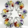 Pingente de Cristal Natural Ágata Colorido Árvore da Vida em Forma de Coração 30mm Árvore do Dinheiro Pedras Miúdas Fio Acessórios Ecológicos