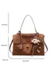 Bolsa Tote Retrô de Grande Capacidade para Mulheres 2025 Inverno Novo Estilo Versátil Leve Luxo Simples Ombro Transversal
