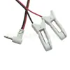 Cable de electrodo de clip para oreja de audio de codo de 2,5 personalizado por el fabricante, cable conductor de clip para oreja de metal para dispositivo de terapia de microcorriente
