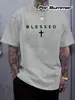 2026 Nova Camiseta Masculina de Verão Versátil com Estampa de Letra, Gola Redonda, Manga Curta, Corte Solto, Comércio Exterior, Moda em Estoque