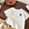 Camisetas de Manga Corta 100% Algodón Puro para Niños 2025 Nuevo Verano Moda para Niñas Holgadas Camisetas Base Ropa de Verano t
