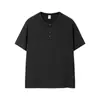 Ropa de Hombre Jie Zhan Old Money Camiseta de Manga Corta con Cuello Henry 2026 Primavera/Verano Nuevo Estilo Perezoso Casual Holgado Color Sólido Top