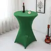 Capa de Mesa Alta Cor Sólida Transfronteiriça Toalha de Mesa para Banquete de Bar Capa de Mesa Redonda para Coquetel Toalha de Mesa Branca Elástica Resistente ao Desgaste