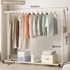 Varal de chão dobrável para uso doméstico no quarto, com uma única haste, varal de roupas móvel simples para dormitórios, Metabo