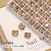 Celebridad de Internet K9 Flor de Loto de Agua Uñas Rojas con Diamantes Explosivos Corazón Torcido Pequeño Cuadrado Gordo Forma Especial Fondo Puntiagudo Joyería de Uñas de Cristal con Diamantes Venta al por Mayor de Diamantes