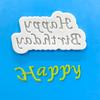 Molde de Bolo Feliz Aniversário Fondant Pasta Seca Molde de Silicone Decoração de Bolo de Feliz Aniversário Ferramenta de Moagem