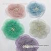 Em estoque popular seersucker corsage patch vestido feito à mão faça você mesmo roupas glitter flor