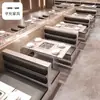 Panela Quente Estilo Coreano Sem Fumaça Mesa com Fogão de Indução Integrado Grelha a Carvão Mesa para Churrasco Mesa para Lavar a Grelha Combinação de Mesa e Cadeira Comercial