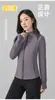 Nueva ropa de yoga para otoño e invierno para mujer, chaqueta de manga larga ajustada con cuello alto y cremallera, cárdigan cálido versátil para fitness deportivo