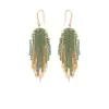 Estilo Europeo y Americano Gancho de Oreja con Borla Colorida de Pedrería Personalidad Moda Aretes Largos Lujo Ligero Alto Grado Elegante Temperamento Aretes Exagerados