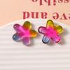Coreia do Sul estilo chique cor gradiente cinco pétalas flor diy resina acessórios brincos grampo de cabelo material de concha de telefone móvel atacado