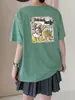Ying+ Treze Linhas Pintado Pato Donald Carta Floco de Neve Algodão Camiseta Gola Redonda Emagrecedora Versátil Manga Curta Verão M50-6025