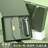 Bloc de Notas de Cuero PU para Negocios, Caja de Regalo Exquisita, Cuaderno de Hojas Sueltas A5, Juego de Tazas Térmicas, Personalización de Libro de Actas de Reunión