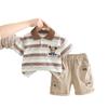 Traje de manga corta para niño, verano 2025, nuevo traje infantil de dos piezas, estilo occidental, para niños de 1 a 5 años.