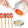 Espátula de Silicone Personalizada para Árvore de Natal com Cabo de Madeira, Espátula Creme, Raspador de Boneco de Neve, Faca para Misturar Manteiga, Ferramentas de Confeitaria