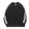 Mq Nueva Sudadera Holgada de Algodón de 300g con Cuello Redondo y Tres Rayas Marca de Moda Unisex Estilo Oversize para Transmisión en Vivo