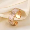 Transmisión en Vivo de Tiktok Anillo Presbiópico de Trébol de Cuatro Hojas Seiko para Mujer, Lujo Ligero, Moderno y Versátil, Anillo Abierto que No se Desvanece