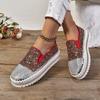 Comércio Exterior Transfronteiriço Outono e Primavera 2024 Tamanho Grande Sapatos Casuais Mocassins Femininos Sola Grossa Planos Strass Moda Sapatos Femininos