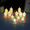 Velas Eletrônicas LED Coloridas de Estrela de Natal, Luzes Decorativas de Ambiente, Luzes Coloridas Transparentes Realistas, Brilhantes e Românticas