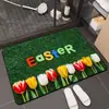 Tapetes de Cocina de Tierra de Diatomeas de Pascua, Antideslizantes y Absorbentes de Agua, con Diseños de Conejos y Huevos, Venta al por Mayor de Fábrica, Tapetes de Cocina Transfronterizos
