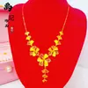 Colar de Celebração de Casamento Banhado a Ouro Mais Vendido no Tiktok com Flores Desabrochando para Mulheres, Flor da Felicidade Flor de Casamento Corrente de Clavícula Atacado