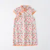 Verano 2025 Nuevo Estilo Chino para Niñas Cheongsam Étnico Retro Floral Vestido Infantil Venta al por Mayor