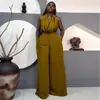 Roupas Femininas Europeias e Americanas Outono 2025 Novo Conjunto de Duas Peças Doce e Fresco: Blusa com Gola Alta Franzida e Calça Reta de Cintura Alta