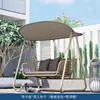 Columpio Mecedora Eléctrica para Patio de Villa al Aire Libre Columpio Doble Colgante de Ratán a Prueba de Lluvia al Aire Libre con Techo Parasol
