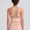 Top Esportivo Feminino Costas Nuas com Alças Finas, Alças Cruzadas de Alta Intensidade à Prova de Impacto, Top para Pilates Fitness Yoga