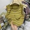 Traje de Verano para Mujer 2025 Nuevo Elegante Camisa Slim Chaleco Rayado con Diseño de Tirantes para Personas Pequeñas