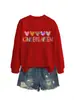 Amazon Wish site independente casual versátil feminino creche cinco cores coração moletom para comércio exterior