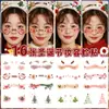Feliz Natal Adesivos Coloridos para Rosto Adesivos de Tatuagem Adesivos Fofos de Alta Qualidade Estilosos com Alto Valor Estético Não Tóxicos e Fáceis de Limpar