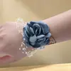 Ramillete de muñeca para novia, damas de honor, grupo nupcial, ramillete de muñeca, ojal, recuerdos de fiesta, flores de muñeca para baile infantil