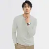 Camiseta de Manga Larga para Hombre de Algodón Modal Tencel, Nuevo Estilo Otoño 2026, Blanca, Top Versátil de Capa Base para Primavera y Otoño
