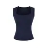 Top sin mangas de cuello cuadrado sexy estilo americano para chica picante con almohadillas en el pecho para deportes de verano, fitness y running Camiseta sin mangas
