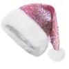 Nuevo Sombrero Decorativo Navideño de Atmósfera Sombrero de Lentejuelas de Doble Capa Sombrero de Felpa Haipai Sombrero Grueso de Pelo Largo Extra Grande para Adultos y Niños