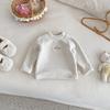 Camiseta Base de Lã para Meninas 2025 Nova Versão Coreana de Inverno Bordada Cogumelo Roupa Íntima Roupa de Inverno Fofa para Crianças