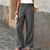 2026 Verano Nuevo Moda Cruzada Europea y Americana Comercio Exterior Casual Rectos Tejidos Pantalones Largos de Mujer Pantalones Casuales Verano