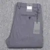 Pantalones de lana para hombre con corte tridimensional otoño e invierno rectos cepillados sin planchar casuales ajustados negocios pantalones de lana negros moda