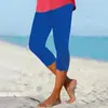 Amazon Transfronteiriça 2025 Novas Calças Leggings Elásticas Patchwork de Renda Vazadas Curtas Calças Casuais Slim Femininas