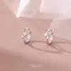 Pendientes de Estrella de Cuatro Puntas Estilo Coreano para Mujer Plata de Ley S999 Versátiles Accesibles Lujo Pendientes de Moda Pendientes de Nicho Pendientes de Plata Pura Venta al por Mayor