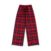 Pantalones Casuales a Cuadros Retro Americanos para Hombres y Mujeres 2026 Sueltos Versátiles de Largo Completo Estilo High Street Pantalones Curvos