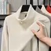 Moletom Masculino Pesado para Outono e Inverno, Forrado com Fleece, Espessado, Quente, de Manga Longa, Meio Zíper, Gola Alta para Homens