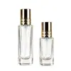 Botella de loción de vidrio transparente, cuadrada, de fondo grueso, de 30 ml; Botellas de muestra de sérum hidratante y producto para el cuidado de la piel de 15 ml