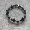 Pulsera de moda de personalidad popular de Europa y Estados Unidos pulsera para hombre obsidiana piedra de pino blanco piedra de copo de nieve piedra mapa pulsera al por mayor