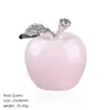 Adorno de Manzana de Piedra Natural de 30 mm Transfronterizo Regalo de Navidad Decoración de Mesa de Nochebuena Manzana Grande de Ágata de Cristal